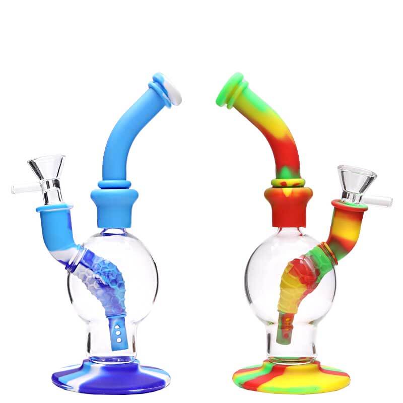 Glass Belly Silicone Waterpipe (10199) | 7 inch | Assorted Colors product image